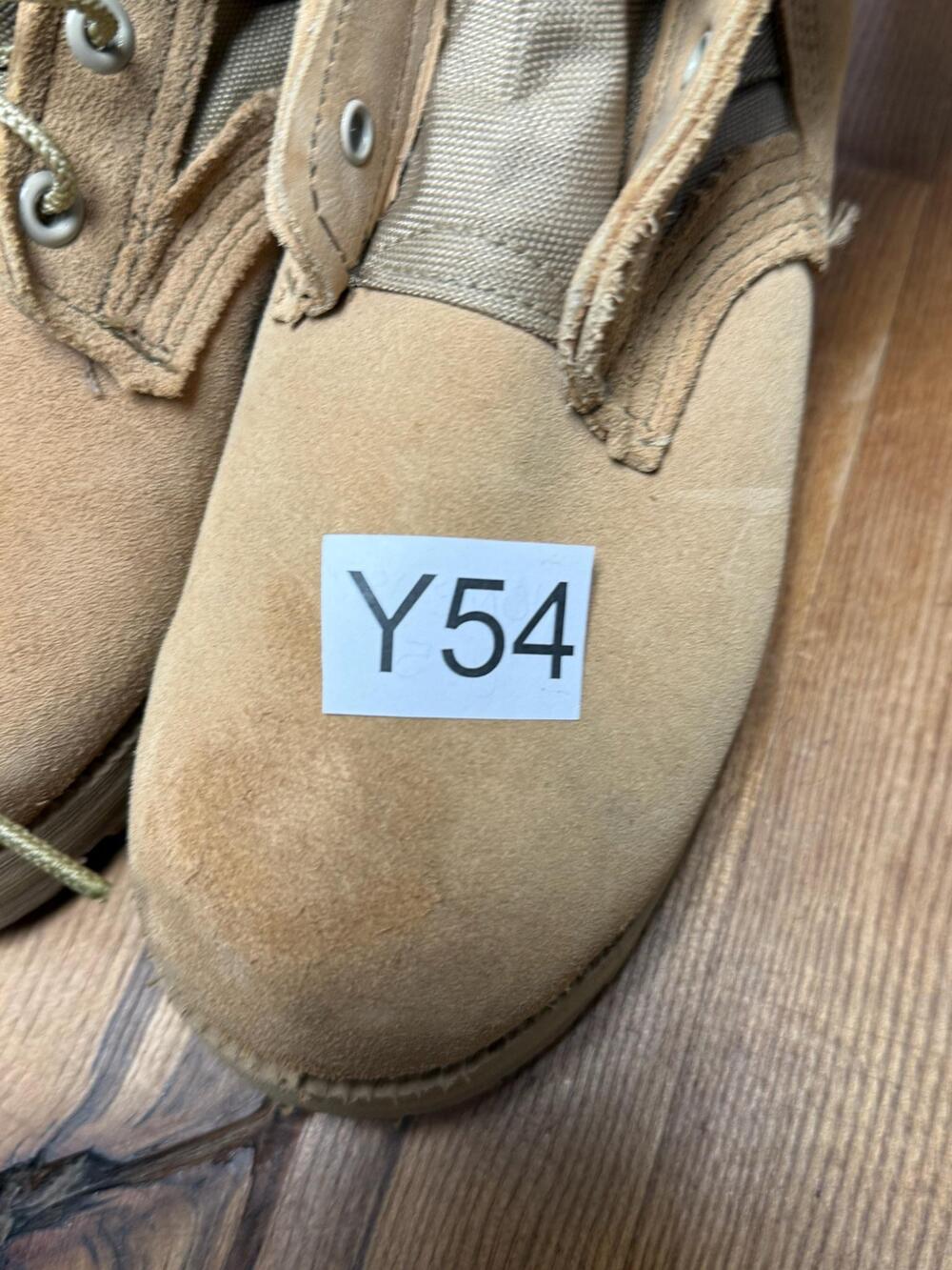Combat Boots Womens Size 6.5 Beige Suede Vibram Sole Military Lace Up Mid Calf - Picture 16 of 16